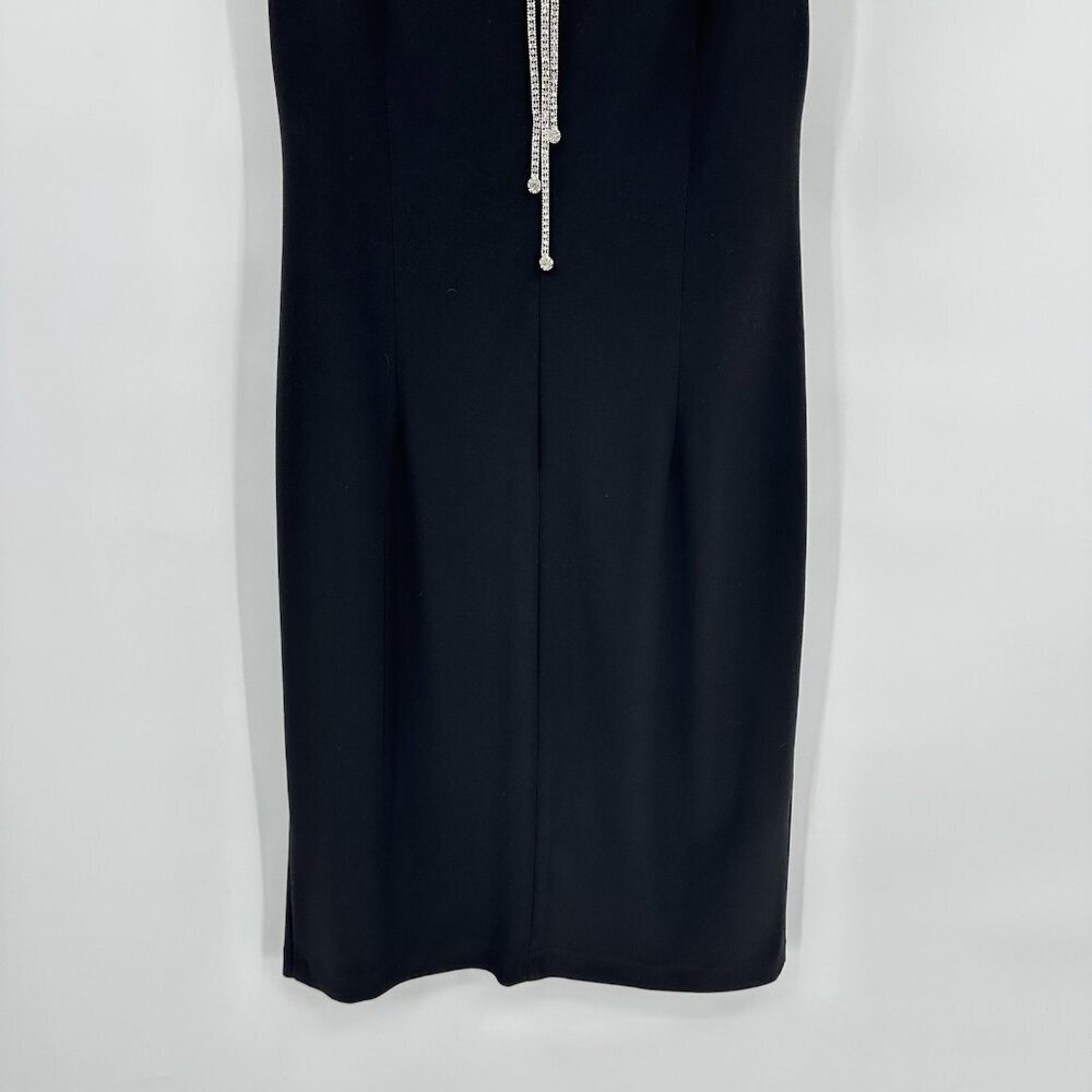 JOSEPH RIBKOFF dress sheath black lbd 10 jewel chain formal cocktail party - Picture 15 of 16